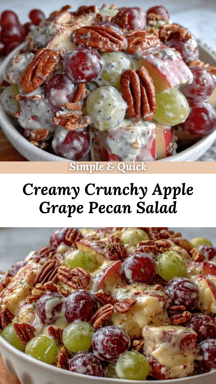 creamy apple grape pecan salad recipe