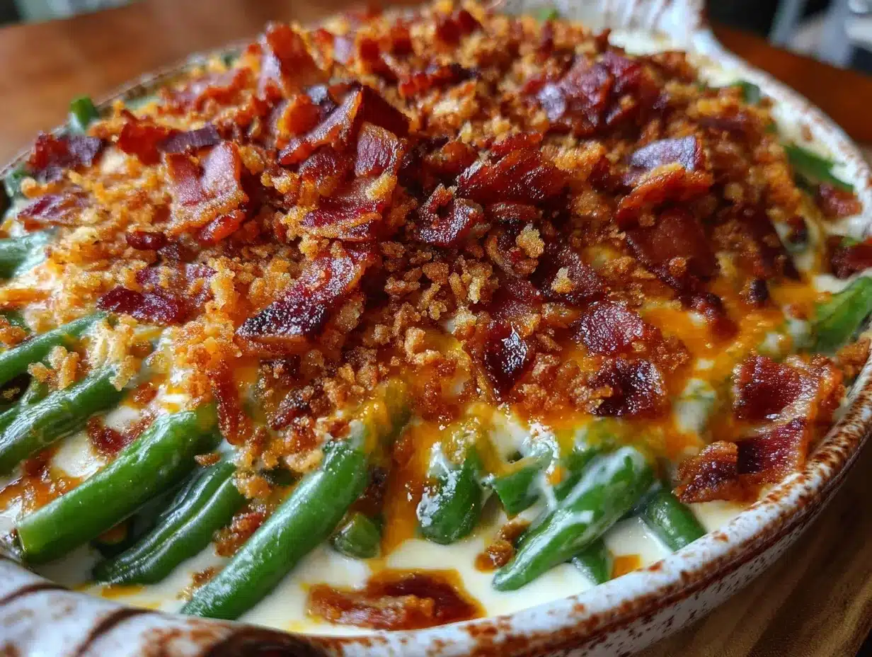 creamy bacon green bean casserole preparation steps