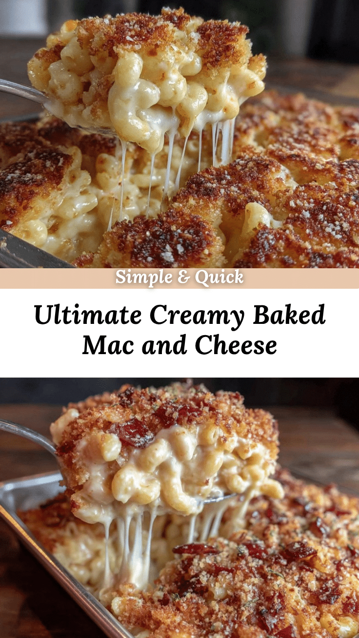 creamy baked mac and cheese casserole recipe