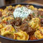 Creamy Beef Stroganoff Tortellini Bake - featured image