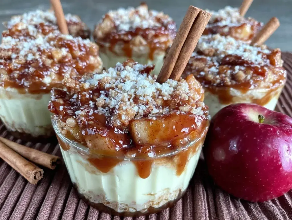 creamy caramel apple pudding cups - featured image