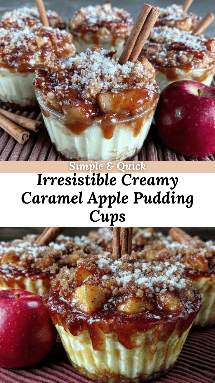 creamy caramel apple pudding cups recipe