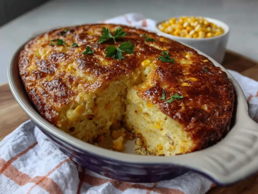 creamy corn casserole - featured image