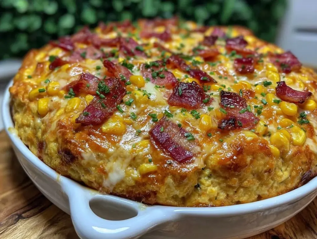creamy corn casserole - featured image
