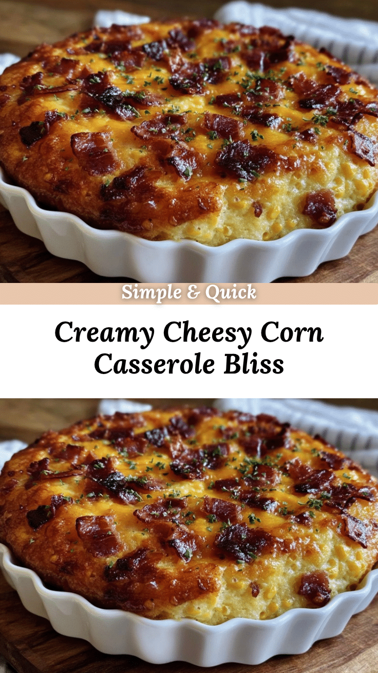 creamy corn casserole with bacon and cheese recipe