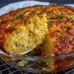 creamy corn casserole with cheese - featured image