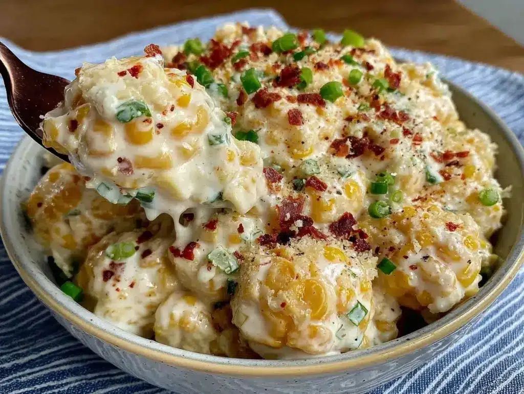 creamy corn casserole with green chiles - featured image