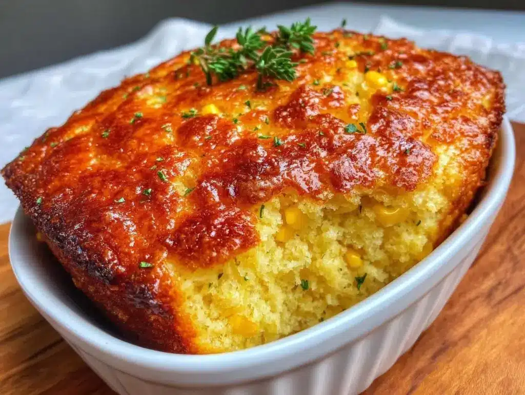 creamy cornbread casserole with Jiffy mix - featured image