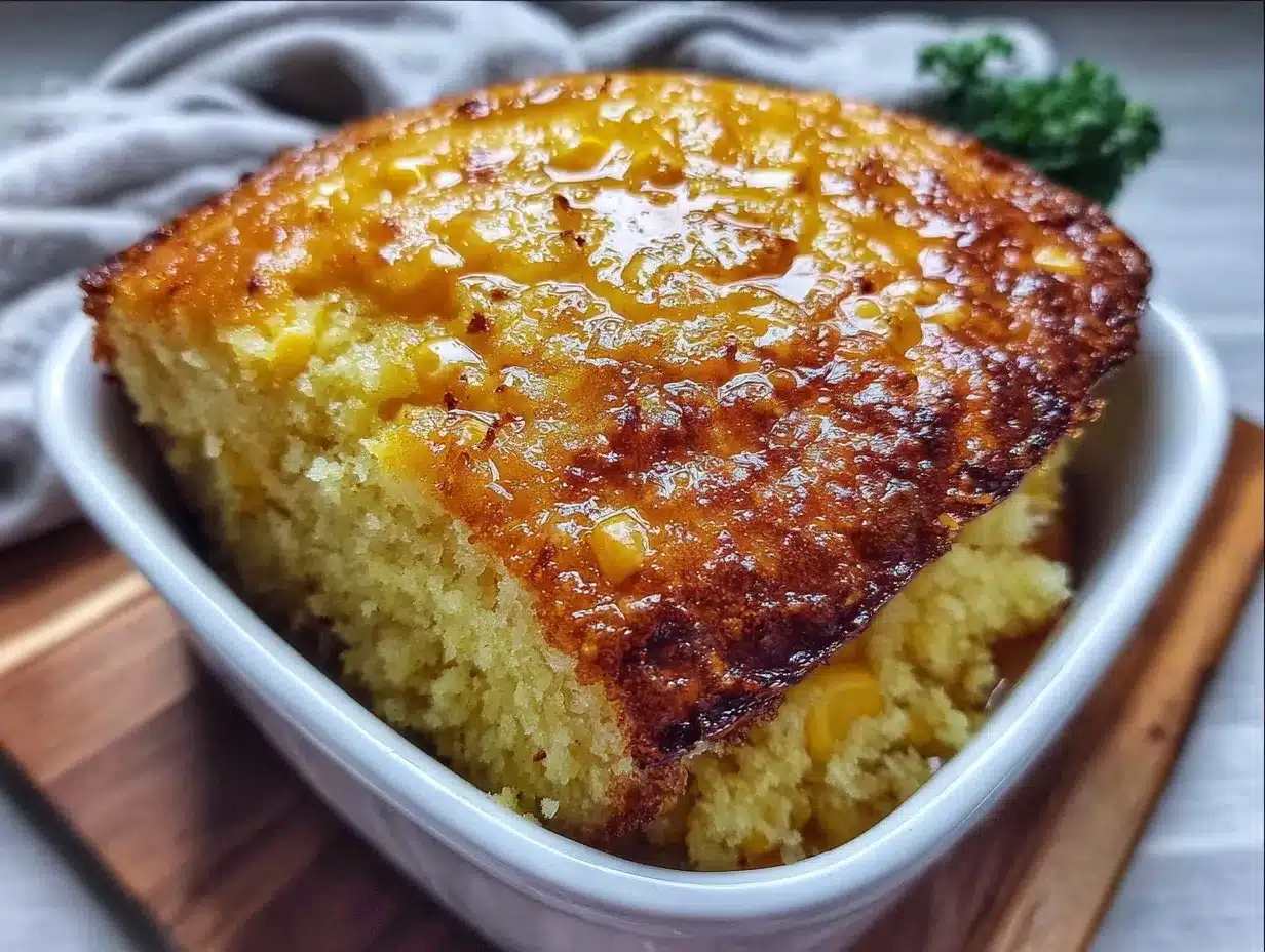 creamy cornbread casserole with Jiffy mix preparation steps