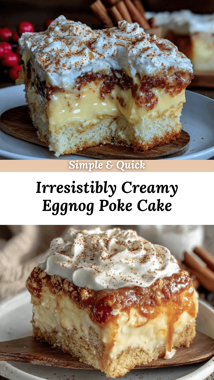creamy eggnog poke cake recipe