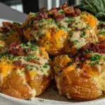 creamy garlic ranch smashed potatoes - featured image