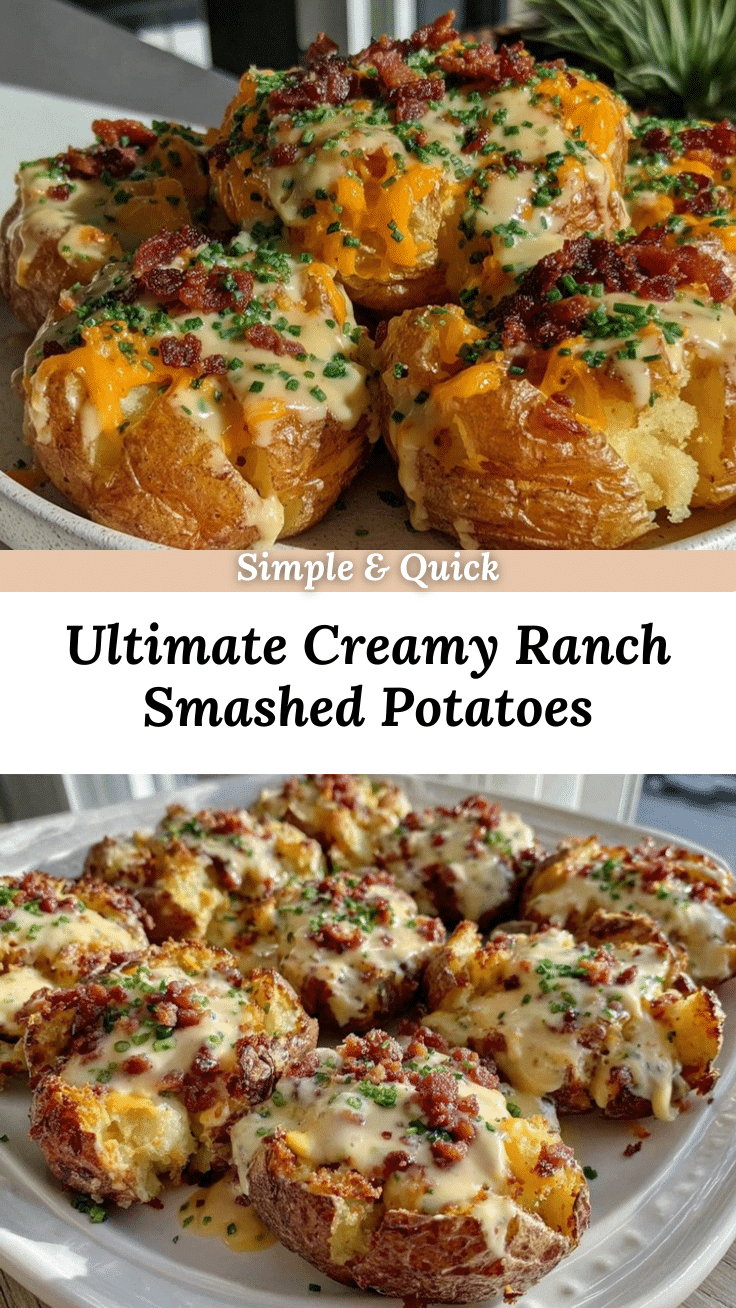 creamy garlic ranch smashed potatoes recipe