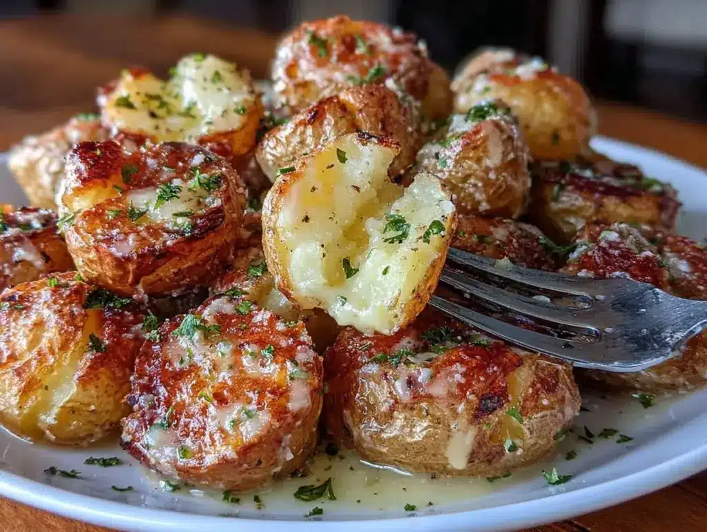 creamy garlic sauce potatoes - featured image