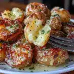 creamy garlic sauce potatoes - featured image