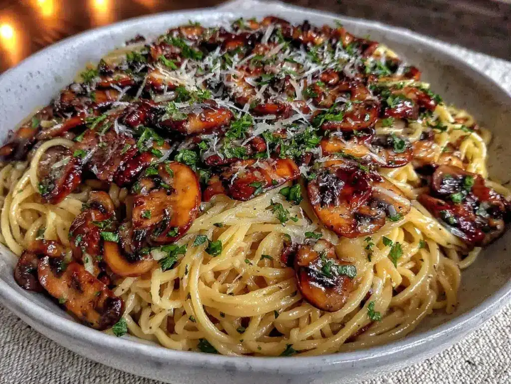 creamy mushroom pasta - featured image