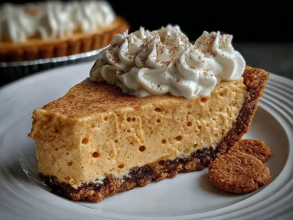 creamy pumpkin mousse pie - featured image