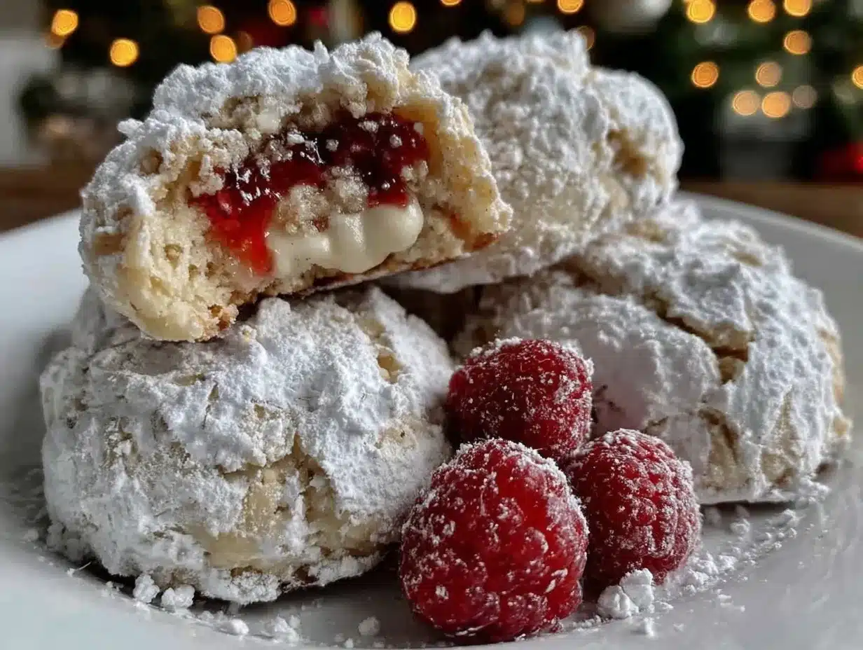 creamy raspberry-filled almond cookies preparation steps