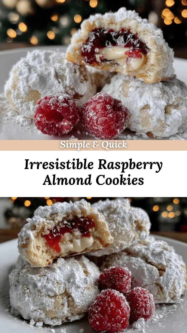 creamy raspberry-filled almond cookies recipe