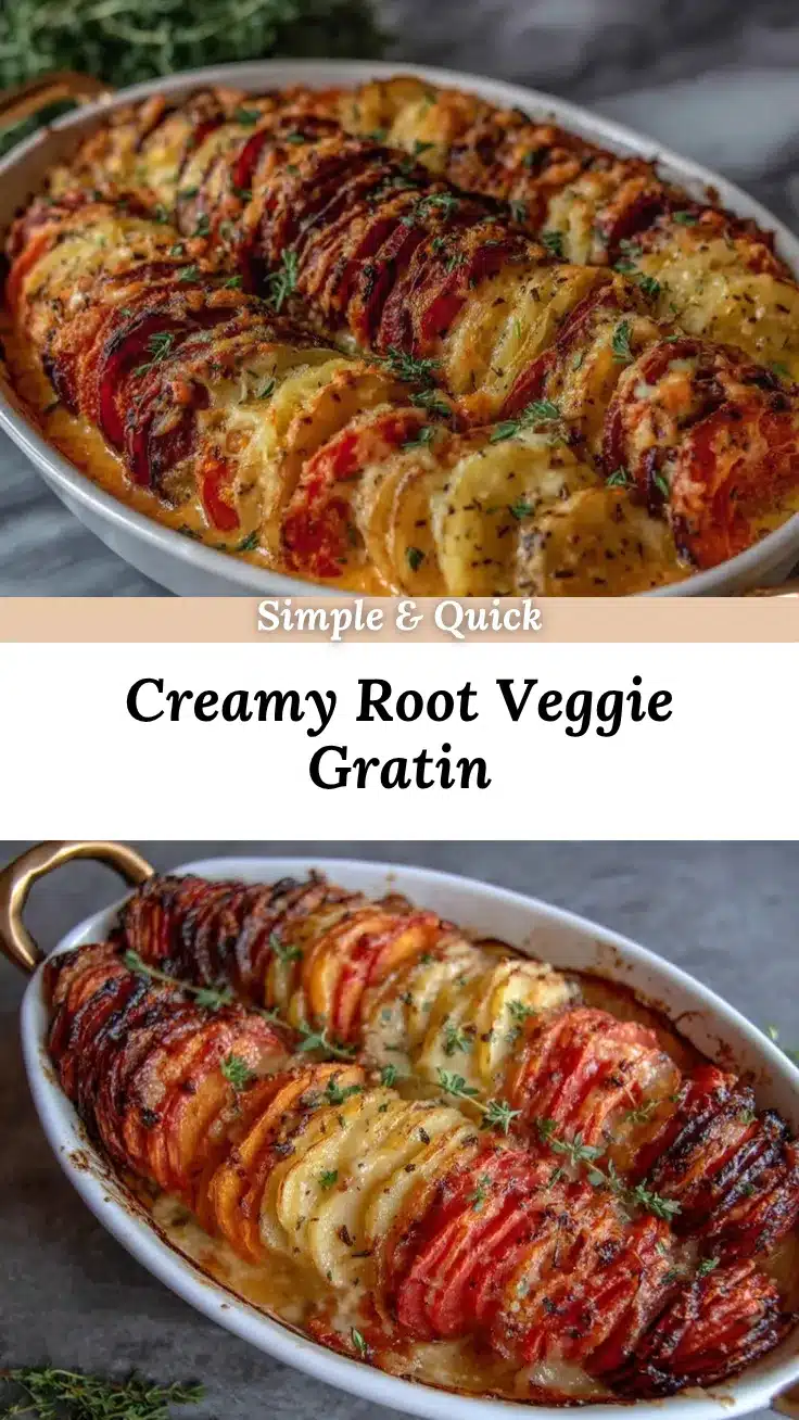 creamy root vegetable gratin recipe