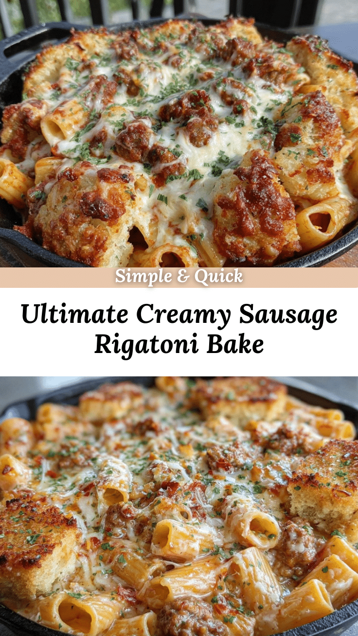 creamy sausage rigatoni bake recipe