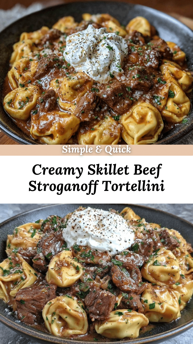 creamy skillet beef stroganoff tortellini recipe