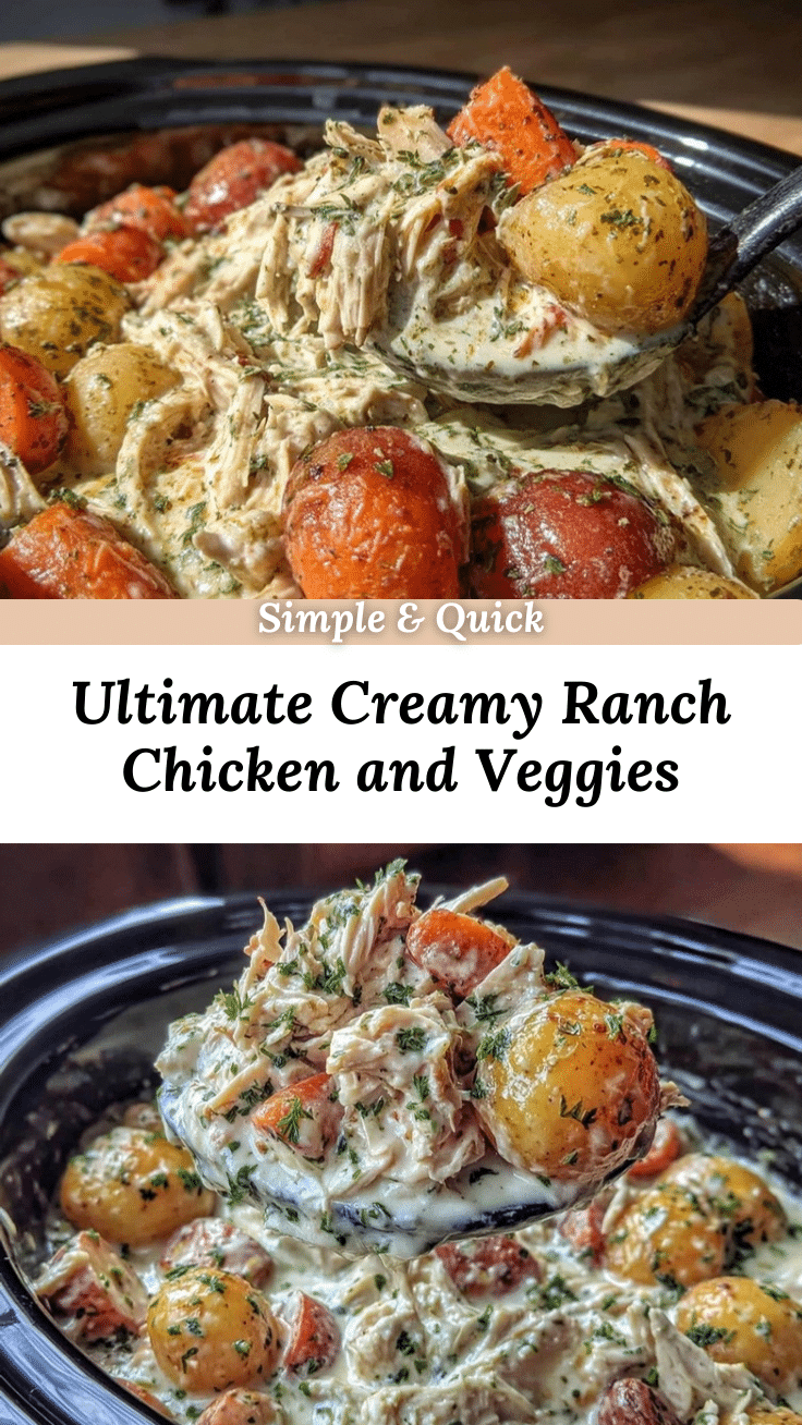 creamy slow cooker ranch chicken and vegetables recipe
