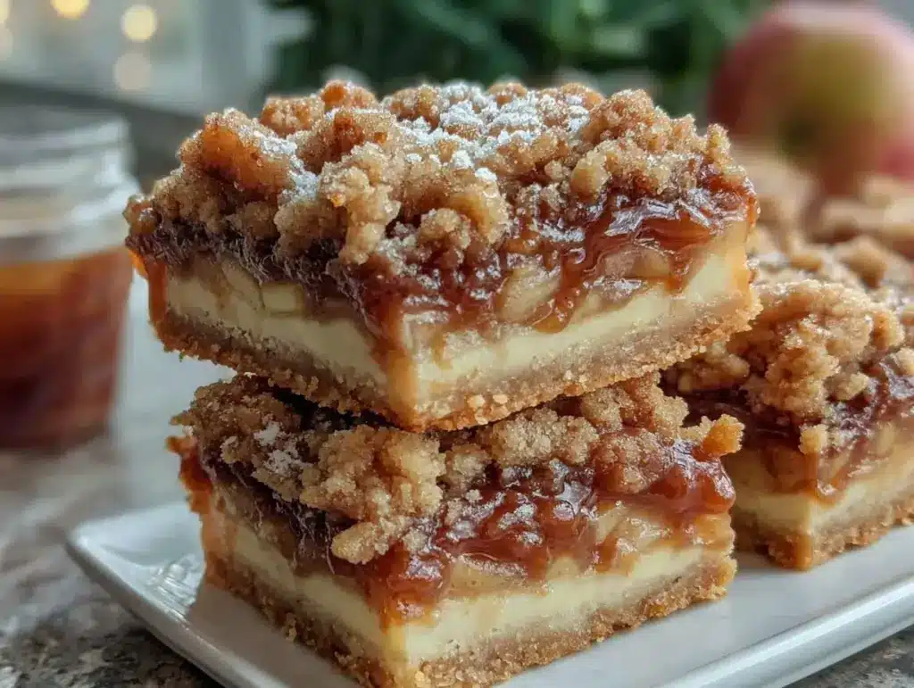 crispy apple crisp bars - featured image