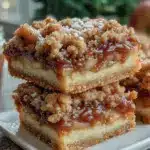crispy apple crisp bars - featured image
