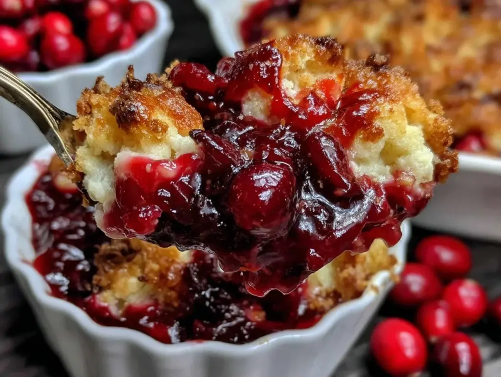 crispy cranberry cobbler - featured image