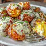 crispy loaded garlic ranch potatoes - featured image