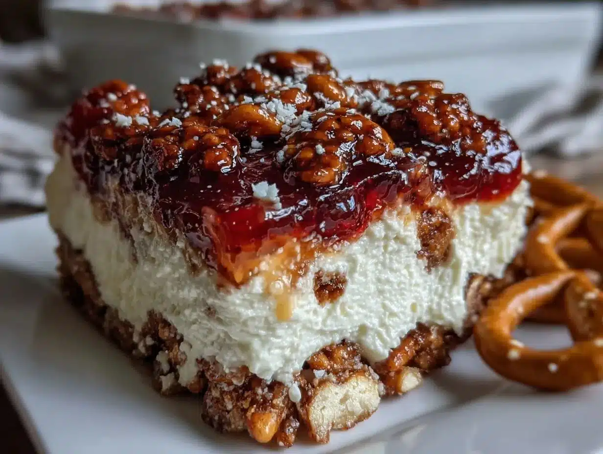 crispy raspberry pretzel salad preparation steps