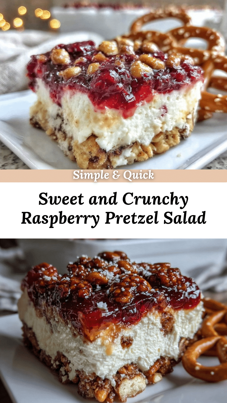 crispy raspberry pretzel salad recipe