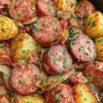 crockpot kielbasa and green beans - featured image