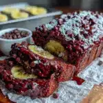 double chocolate banana brownie bread - featured image