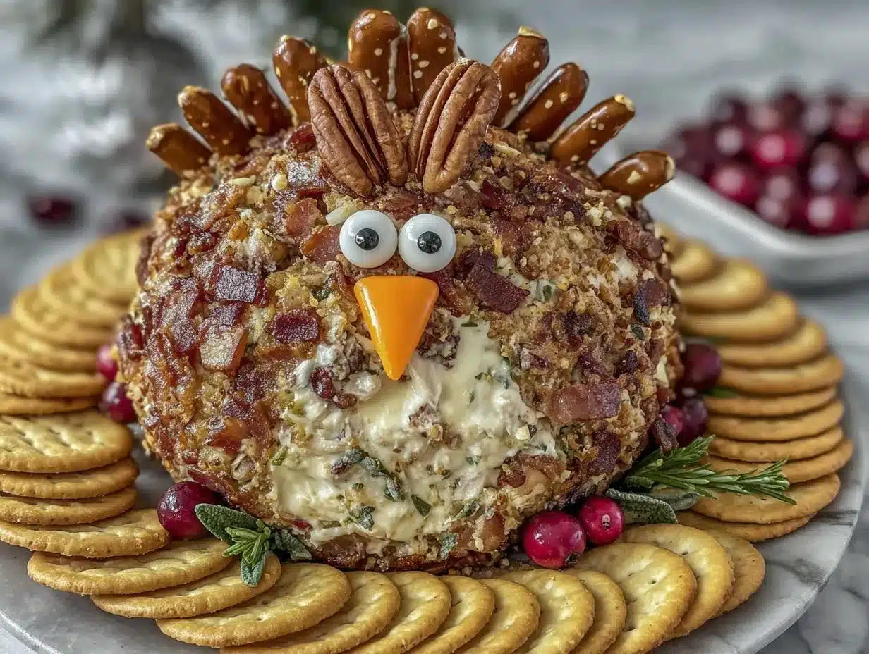 Festive Turkey Cheese Ball preparation steps
