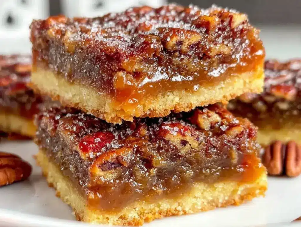 gooey pecan pie bars - featured image