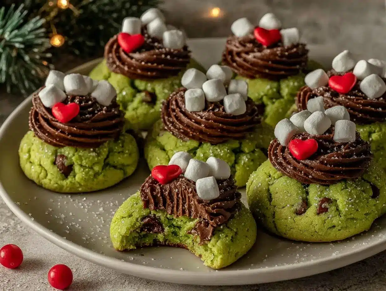 Grinch Hot Cocoa Cookies preparation steps