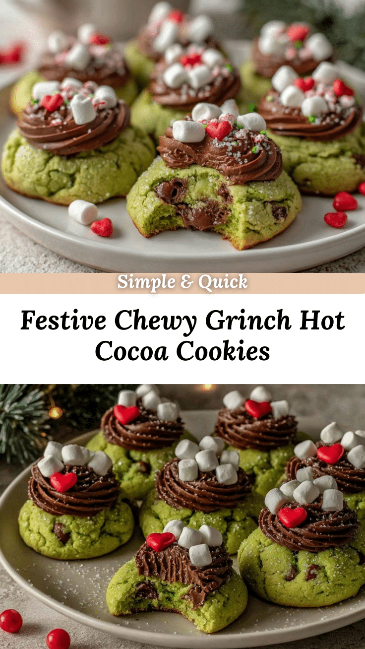 Grinch Hot Cocoa Cookies recipe