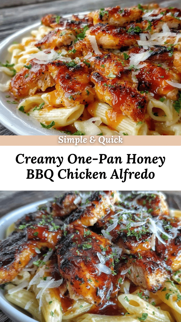 Honey BBQ Chicken Alfredo Penne recipe