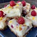 lemon raspberry greek yogurt cheesecake bars - featured image