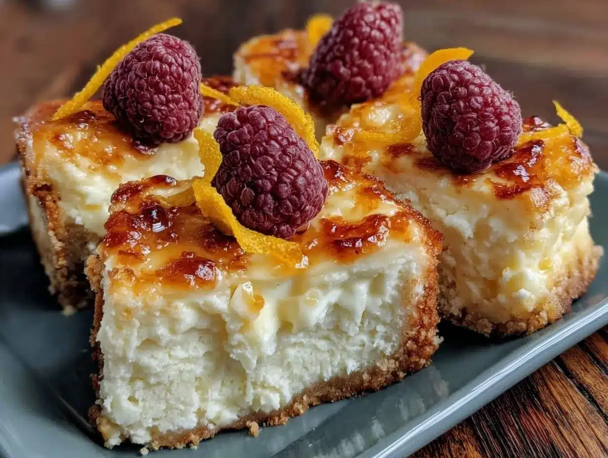 lemon raspberry greek yogurt cheesecake bars preparation steps