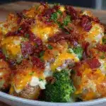 loaded ranch chicken potato broccoli casserole - featured image