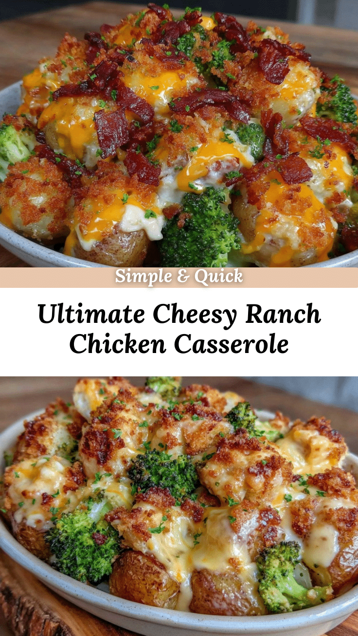 loaded ranch chicken potato broccoli casserole recipe