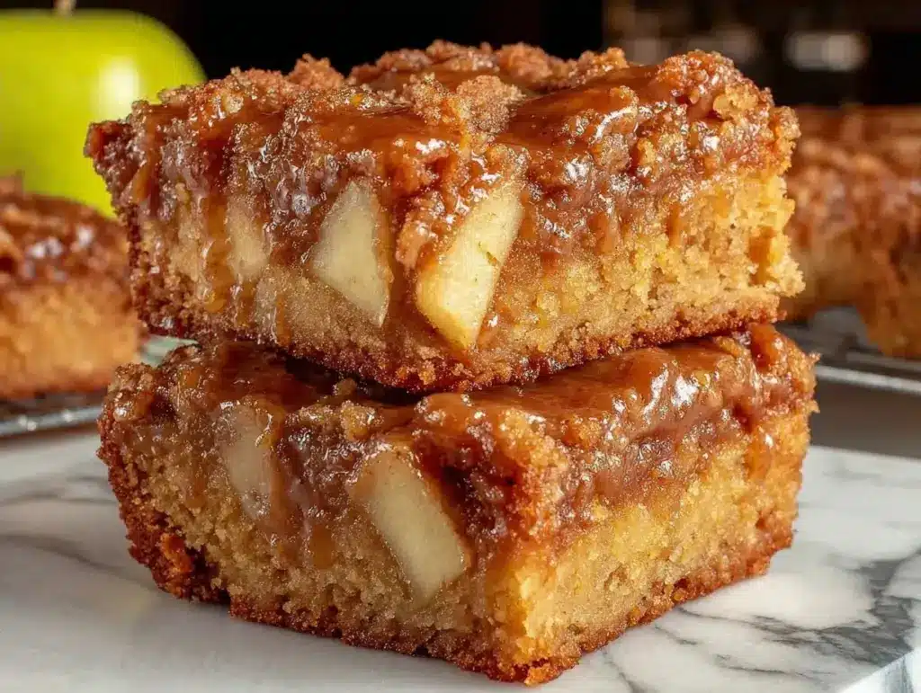 maple glazed apple blondies - featured image