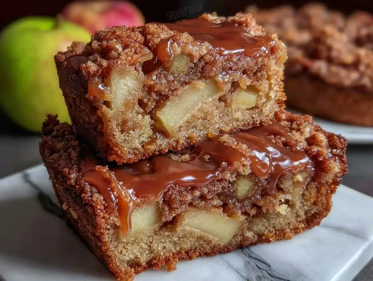 maple glazed apple blondies preparation steps