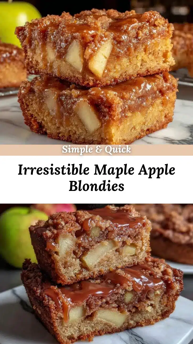 maple glazed apple blondies recipe