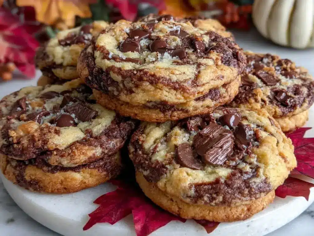 marble chocolate chip cookies - featured image