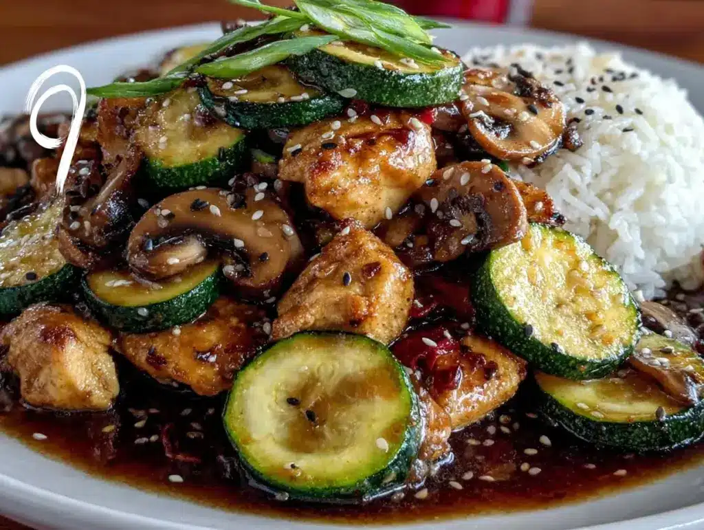 mushroom chicken stir fry - featured image