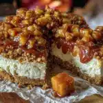 no-bake apple pie cheesecake - featured image