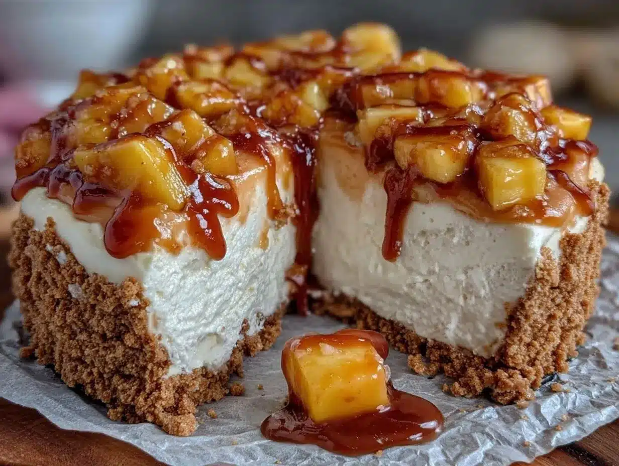 no-bake apple pie cheesecake preparation steps